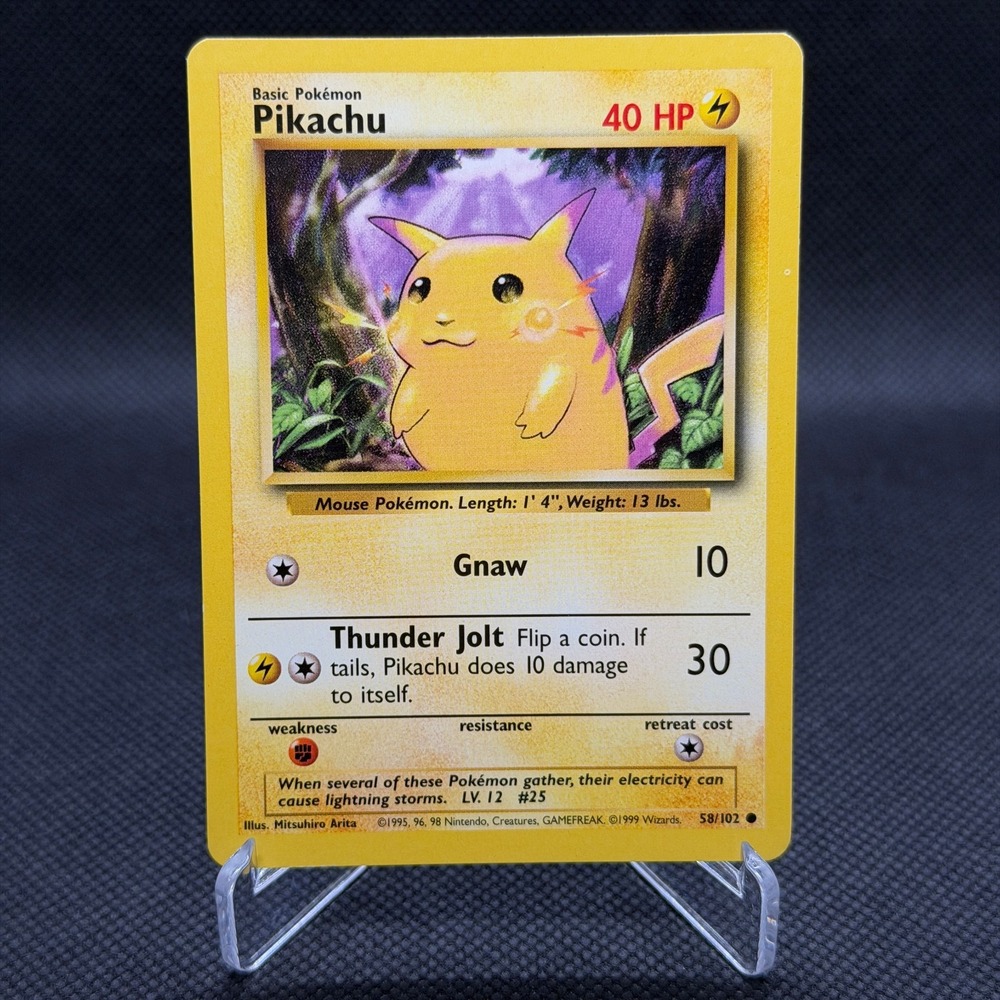 Pikachu 1999 Base Set #58 Common Pokemon Card LP